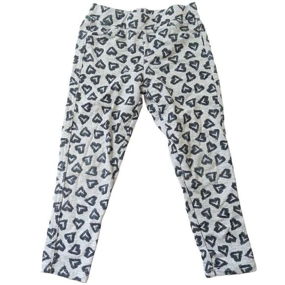 Colette Lilly Girls Leopard Heart Print Gray Leggings - Picture 1 of 3